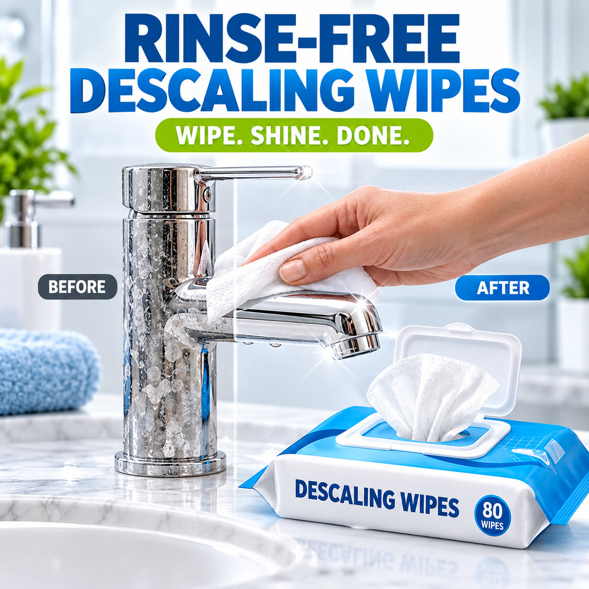 Freshen Up Faster ✨🛁 Multi-Function Descaling Cleaning Wipes
