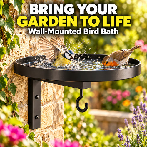 2-in-1 Wall-Mounted Bird Bath & Feeder Hook