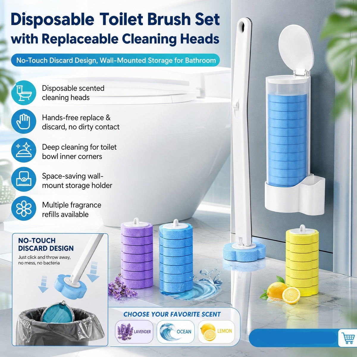 🚽💦Hands-Free Cleaning Gadget🧽Disposable toilet cleaning tool
