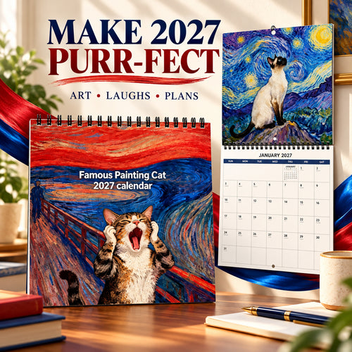 Gift More Daily Smiles 🎁😹 2027 Cat Art Calendar