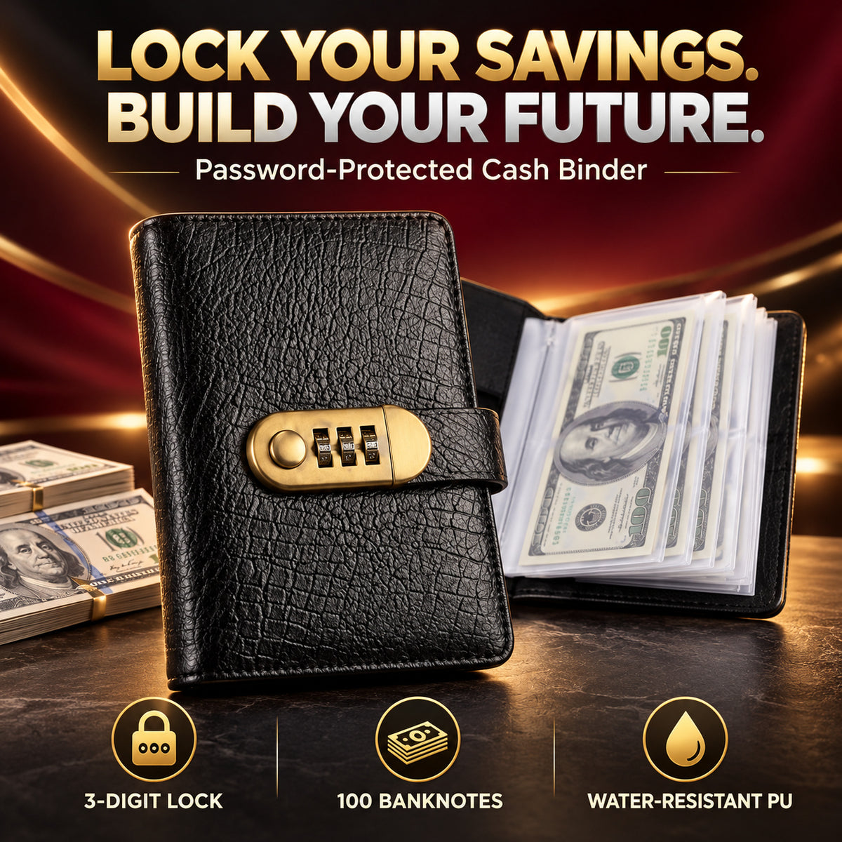 Start Saving Smarter 🔒💵 Password-Lock Cash Savings Binder