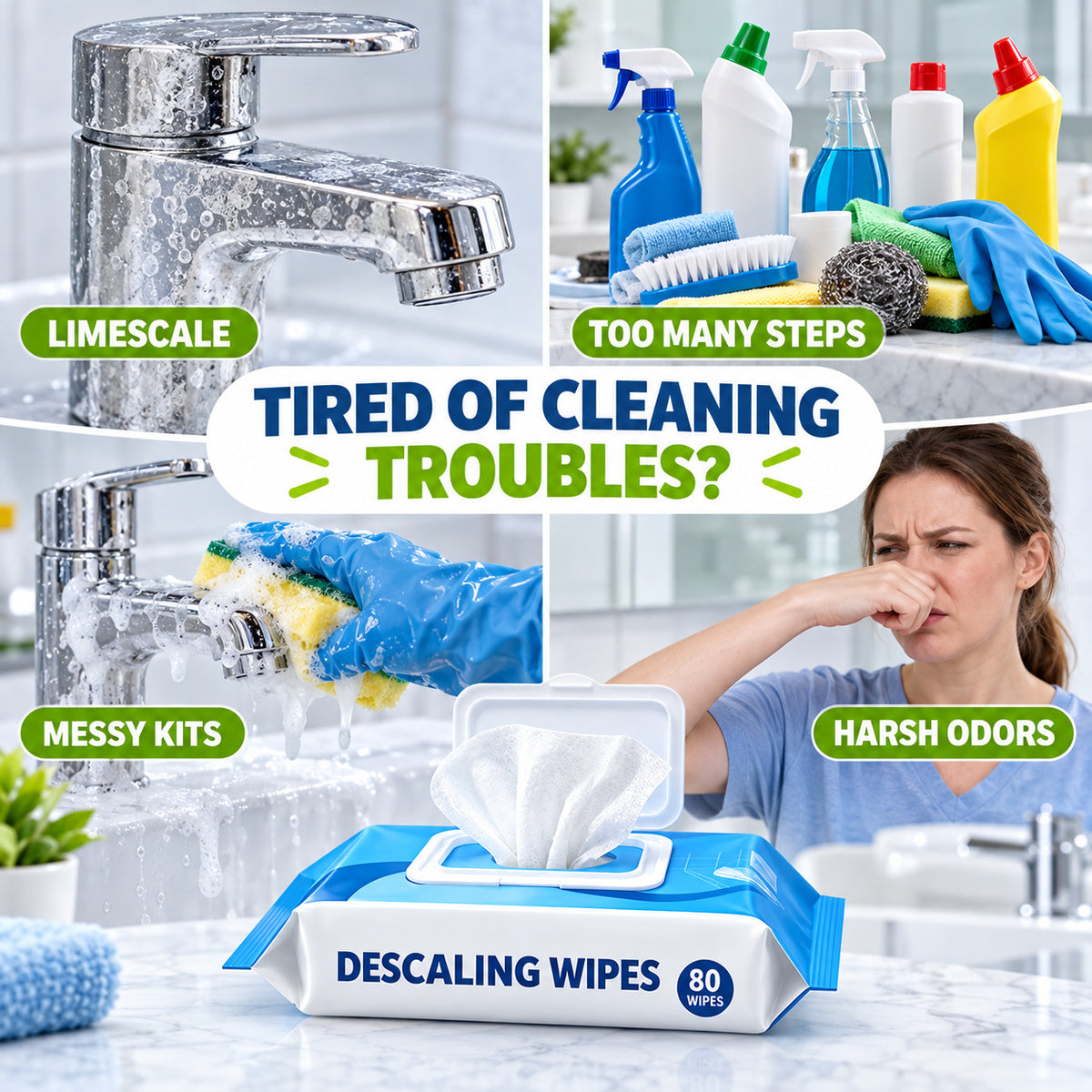 Freshen Up Faster ✨🛁 Multi-Function Descaling Cleaning Wipes