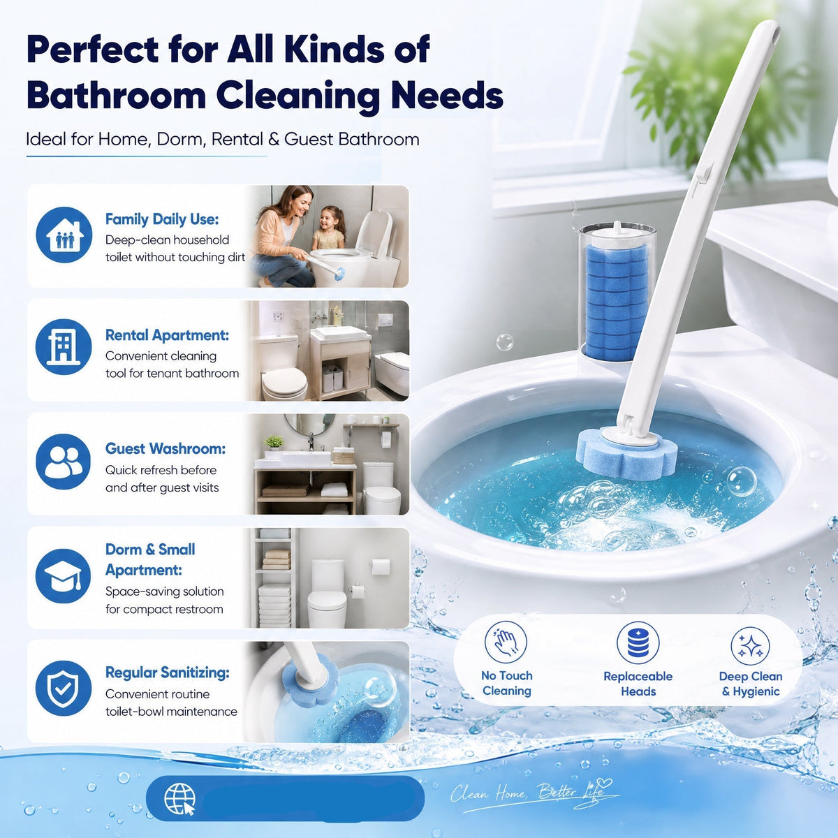 🚽💦Hands-Free Cleaning Gadget🧽Disposable toilet cleaning tool