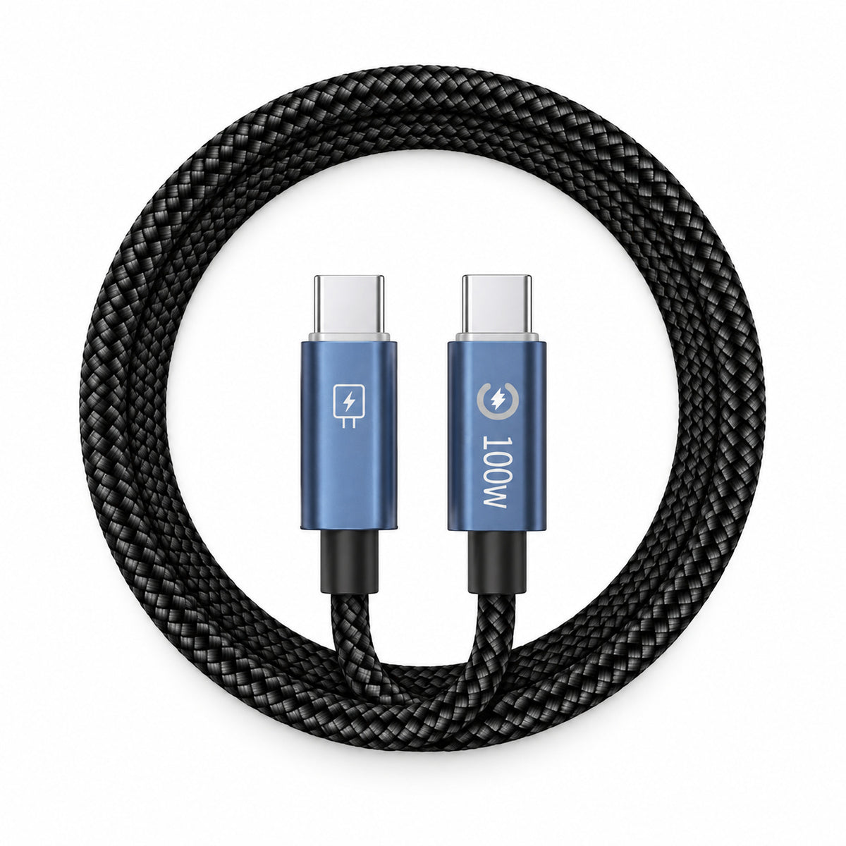 Power Up Faster ⚡🔋 100W Smart Cut-Off 2M Braided USB-C Cable