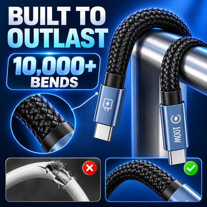 Power Up Faster ⚡🔋 100W Smart Cut-Off 2M Braided USB-C Cable