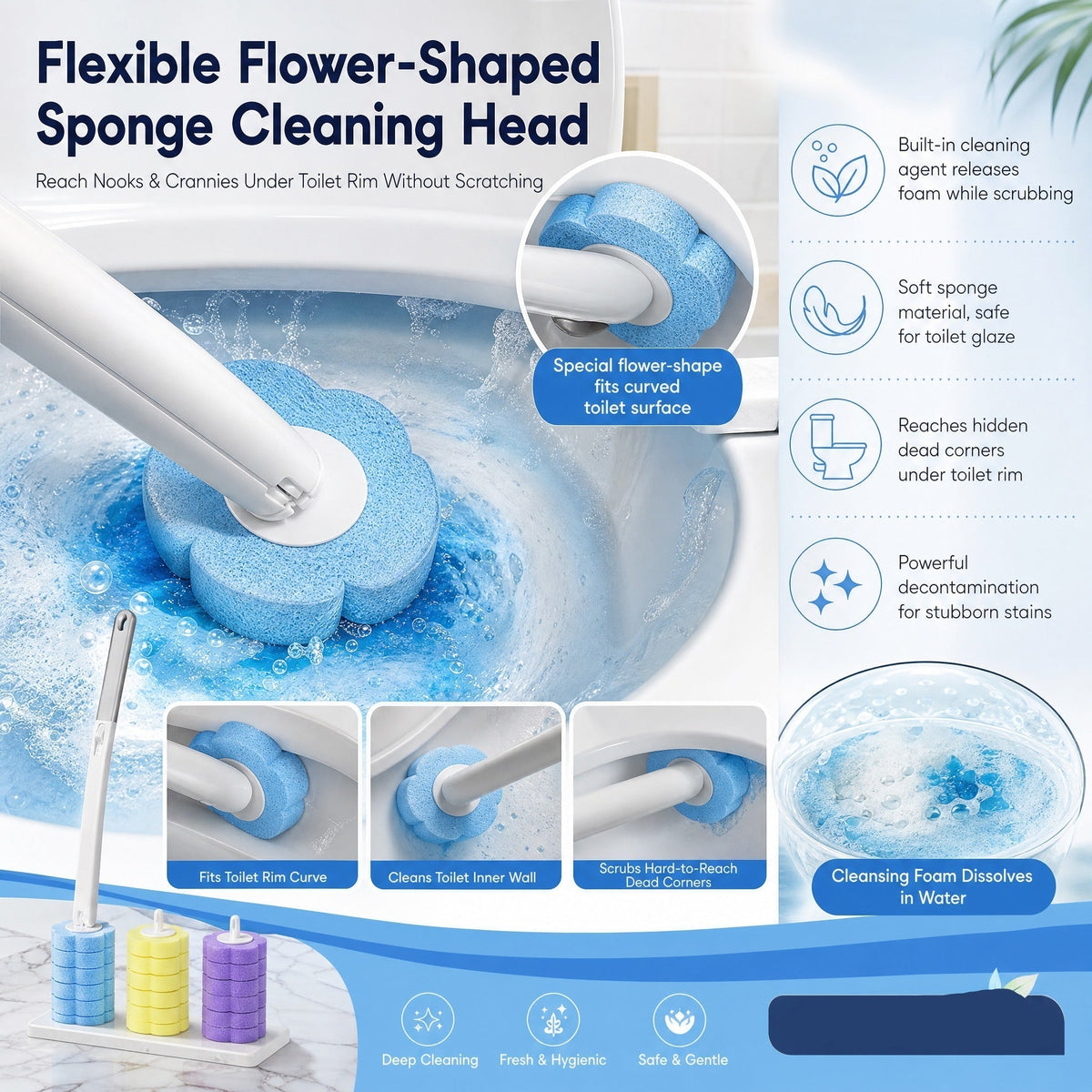 🚽💦Hands-Free Cleaning Gadget🧽Disposable toilet cleaning tool