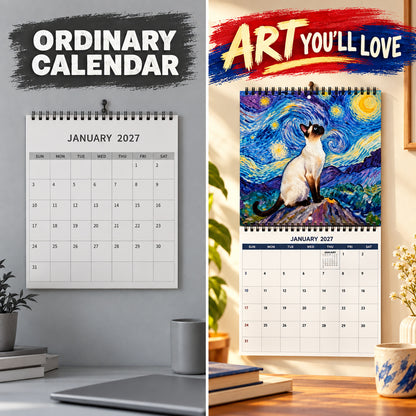 Gift More Daily Smiles 🎁😹 2027 Cat Art Calendar
