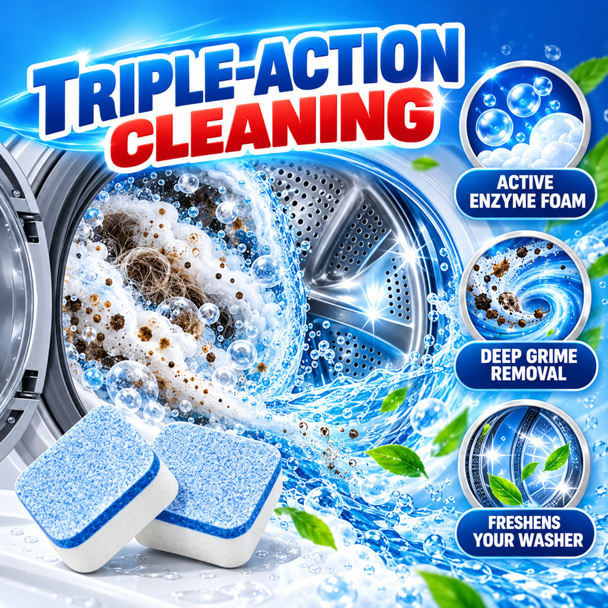 Fresh-Washer Essential — Deep Clean Washing Machine Tablets 🧼🌀