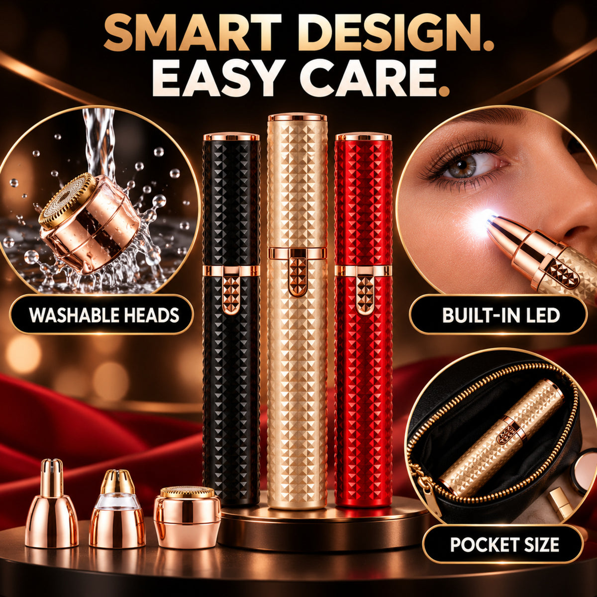 3-in-1 Portable Brow & Facial Hair Trimmer