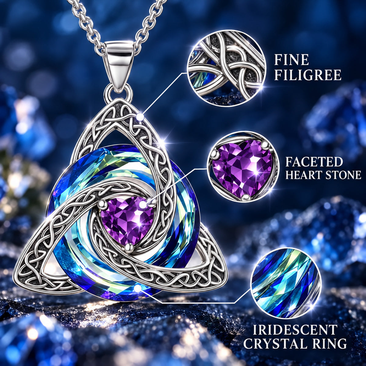 Choose Her Birth Month ♾️✨ Women’s Celtic Crystal Necklace