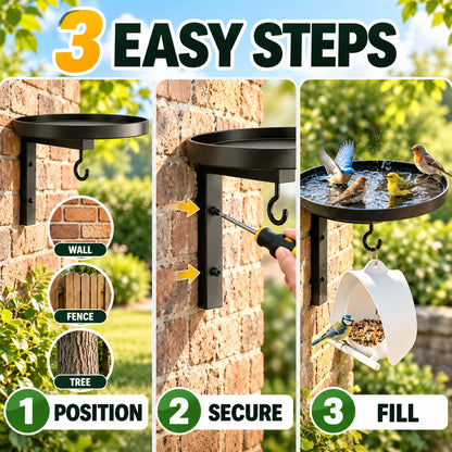 2-in-1 Wall-Mounted Bird Bath & Feeder Hook