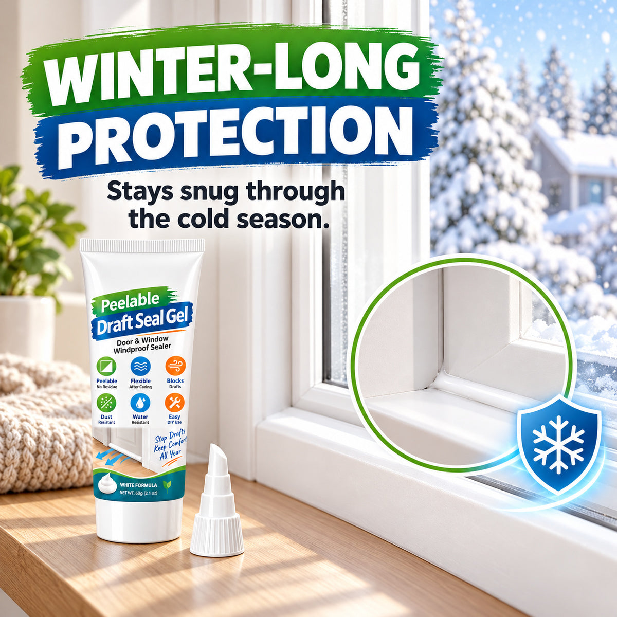 Stop Chilly Drafts 🌬️🪟 White Peelable Gap Sealant