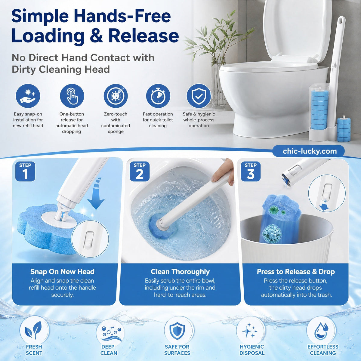 🚽💦Hands-Free Cleaning Gadget🧽Disposable toilet cleaning tool