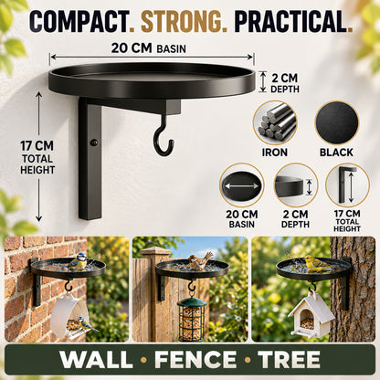 2-in-1 Wall-Mounted Bird Bath & Feeder Hook