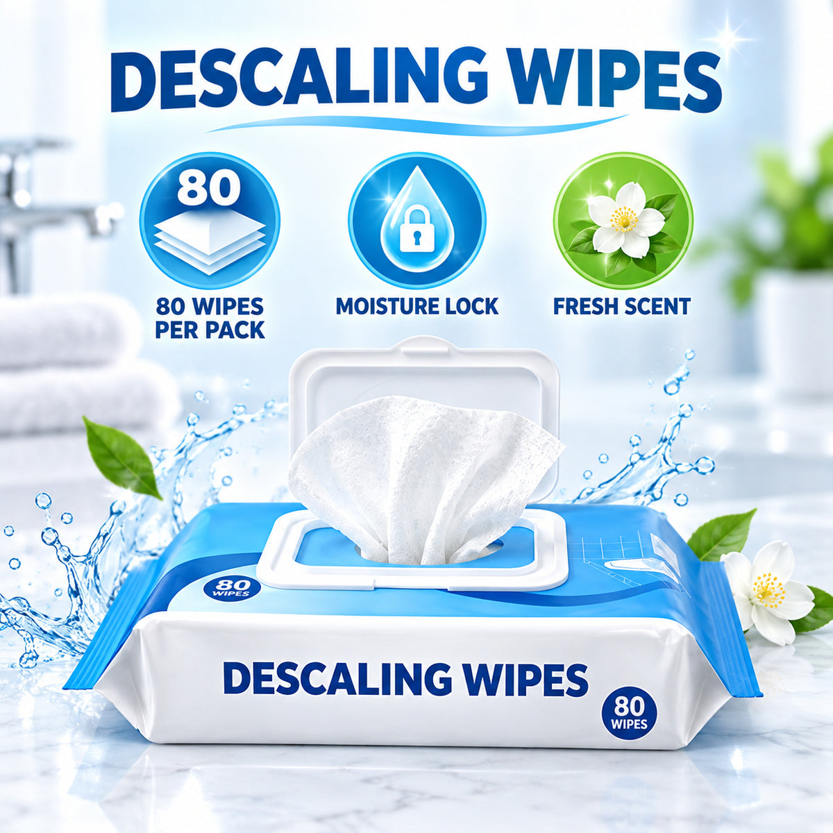 Freshen Up Faster ✨🛁 Multi-Function Descaling Cleaning Wipes
