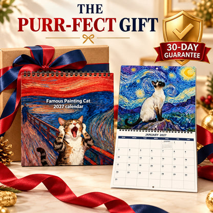 Gift More Daily Smiles 🎁😹 2027 Cat Art Calendar