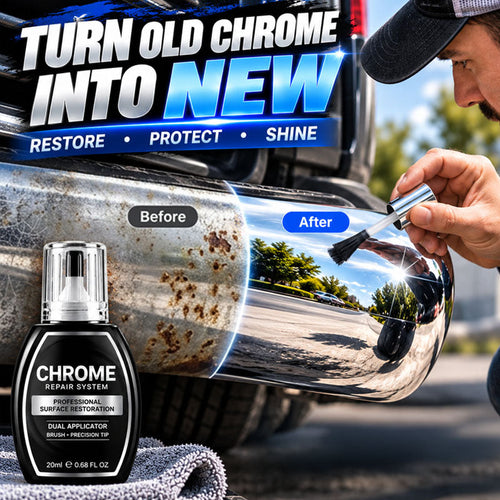 🥳 HOT SALE 2026 🥳 💞 50,000+ SOLD! ✨🚗 Chrome Restoration Set – Removes Oxidation & Restores High-Gloss Metallic Finish | Premium Quality