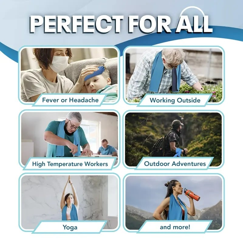 💦Cold Sweat Towel You Can Use Anywhere, Anytime! Reusable Soft Absorbent Cooling Portable