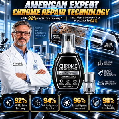 🥳 HOT SALE 2026 🥳 💞 50,000+ SOLD! ✨🚗 Chrome Restoration Set – Removes Oxidation & Restores High-Gloss Metallic Finish | Premium Quality