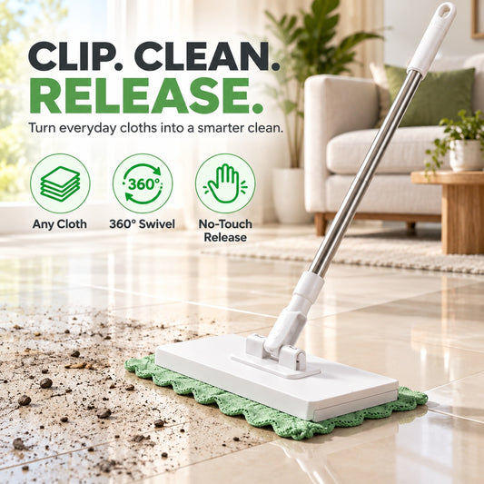 Whole-Home Cleaning Made Easy — Reusable Cloth Flat Mop