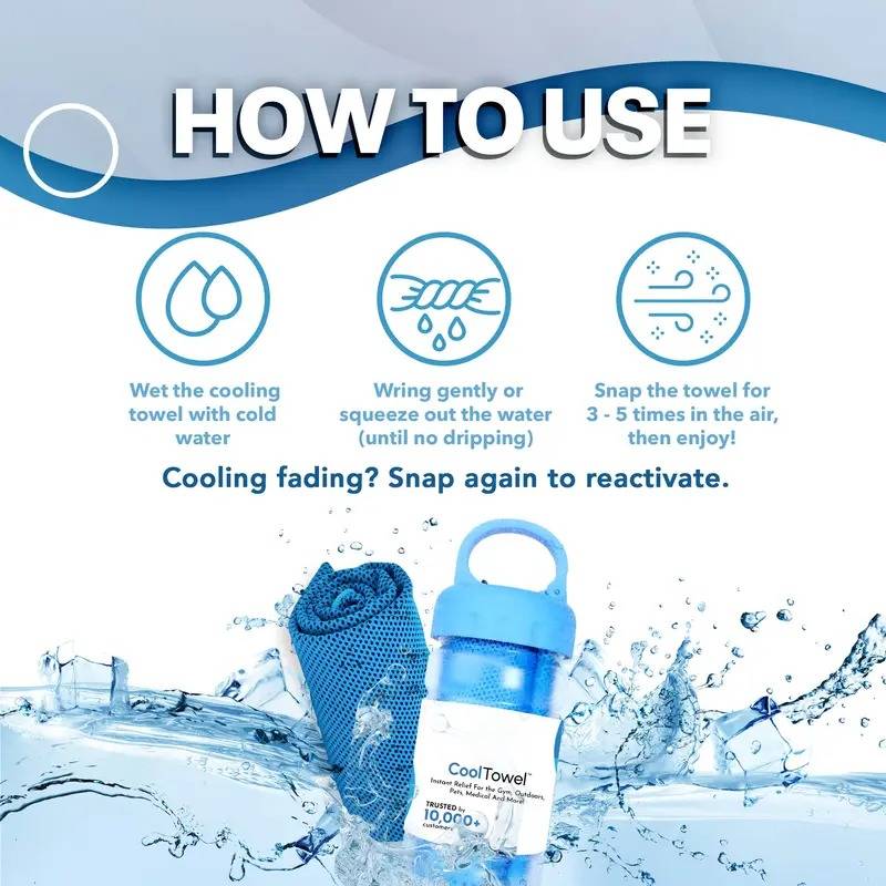 💦Cold Sweat Towel You Can Use Anywhere, Anytime! Reusable Soft Absorbent Cooling Portable