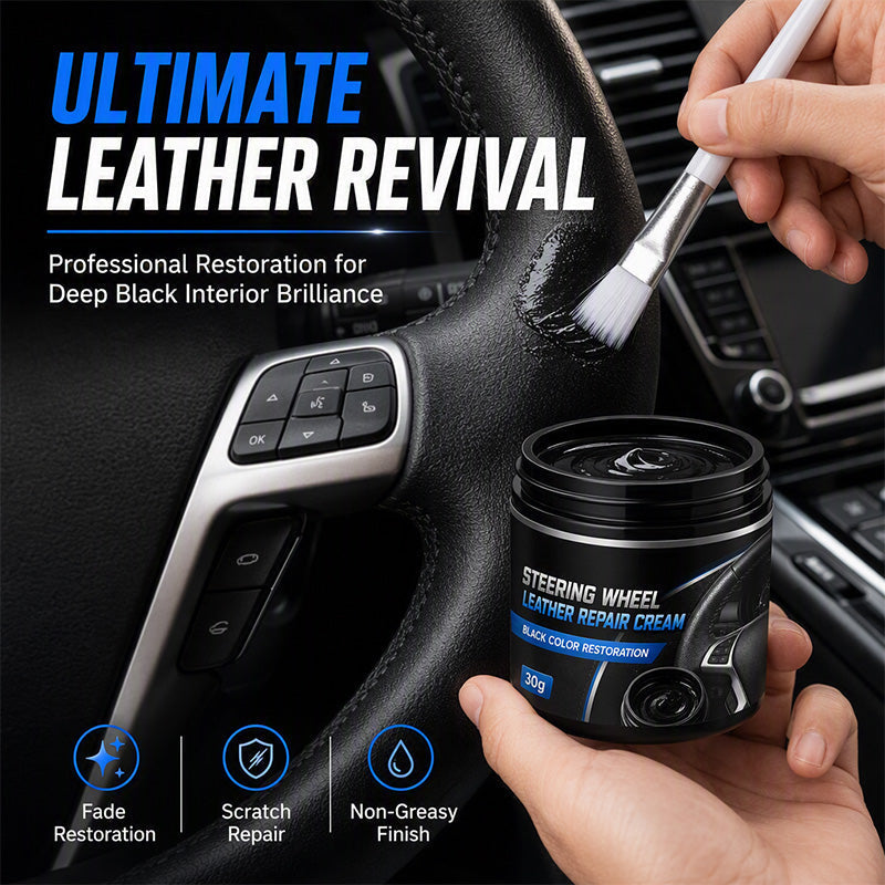 🆕 Refresh Faded Black Leather 🚗✨ Steering Wheel Repair Cream