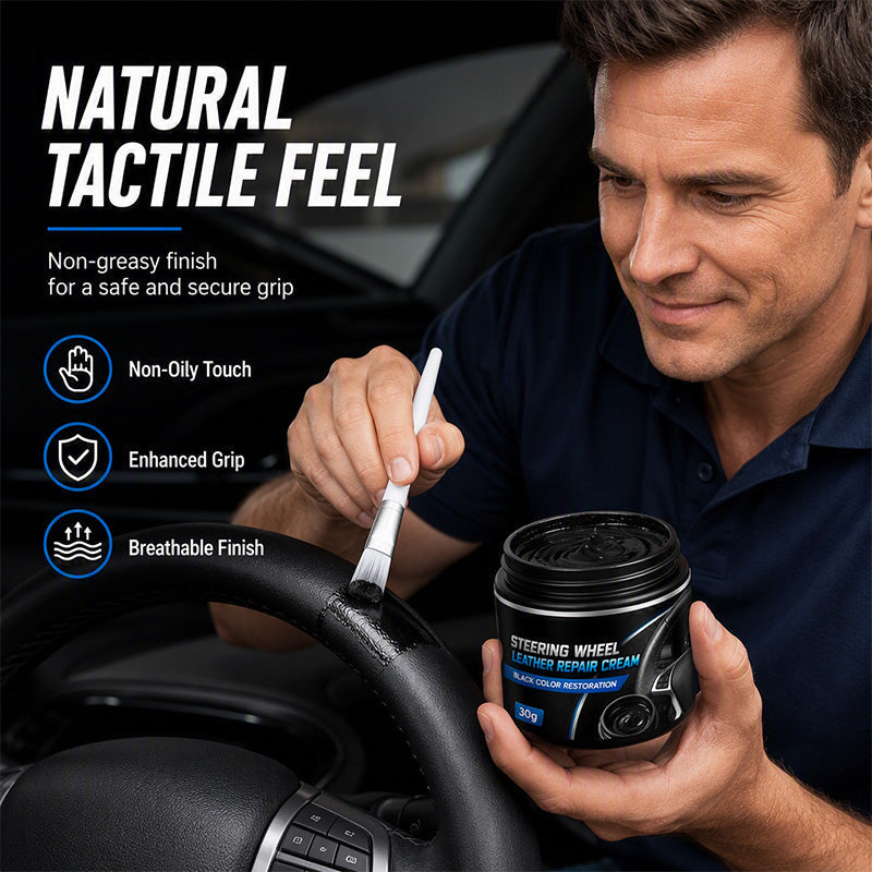 🆕 Refresh Faded Black Leather 🚗✨ Steering Wheel Repair Cream