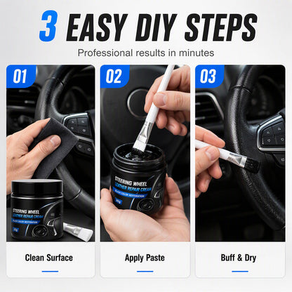 🆕 Refresh Faded Black Leather 🚗✨ Steering Wheel Repair Cream