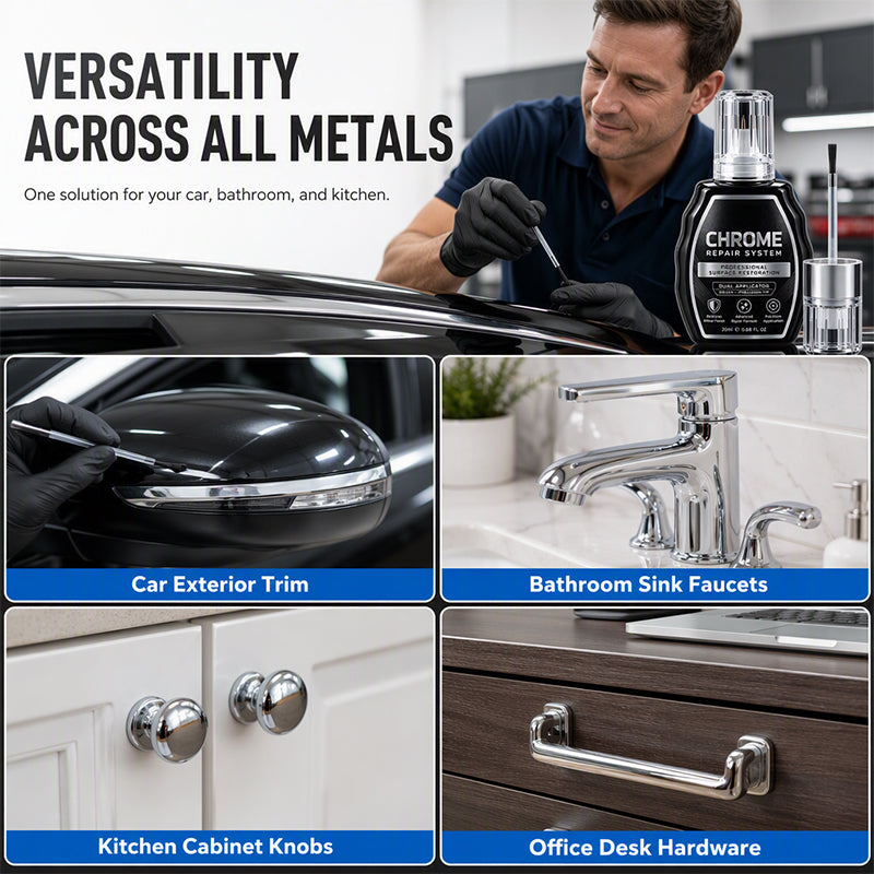 🚗 Chrome Restoration Set – Removes Oxidation & Restores High-Gloss Metallic Finish(offer)