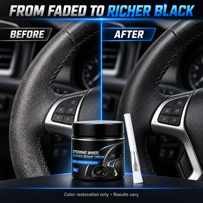 🆕 Refresh Faded Black Leather 🚗✨ Steering Wheel Repair Cream